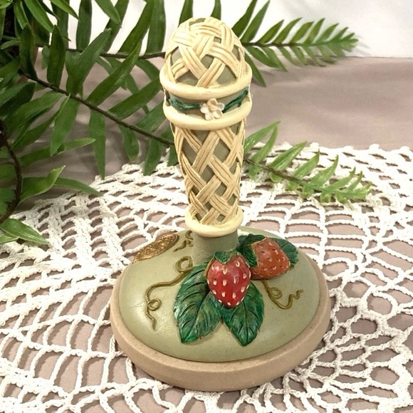 Vintage Other - Vintage Strawberry Design Cookie Stamp Brown Bag Cookie Art 1995